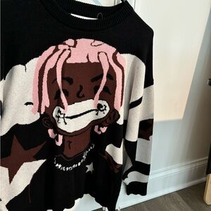 Lil Uzi Sweater Women Large Graphic Wanna Rock Anime Rapper Hip Hop Rap Crewneck